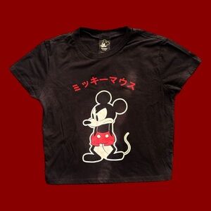 Black & Red Japanese-Animated Style Mickey Mouse Baby-Tee